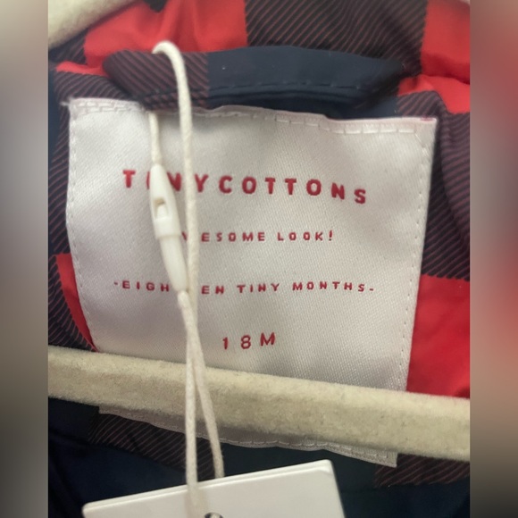 TINYCOTTONS Baby Snowsuit Black and Red checkered Excellent Condition. LIKE NEW - Picture 7 of 9